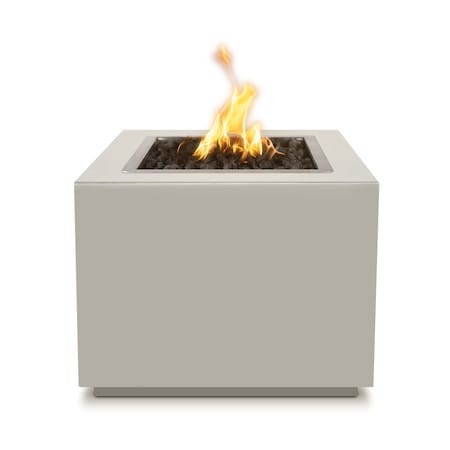 The Outdoor Plus 30 Square Forma Fire Pit - Powder Coated Metal - Pewter - Match Lit - Natural Gas OPT-30PCSQ-PEW-NG